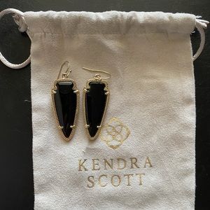 Kendra Scott Sky Arrow Earrings, Black and Gold